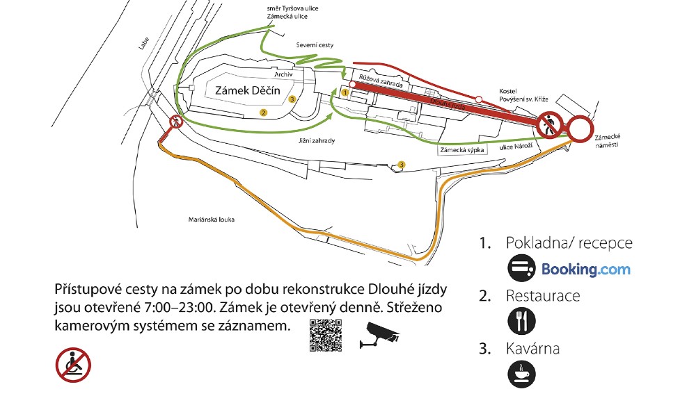 Přístupové cesty na zámek - aktuální omezení